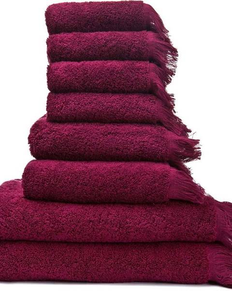 Bonami Sada 6 červených ručníků a 2 osušek ze 100% bavlny Bonami Selection