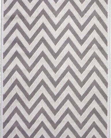Béžový bavlněný koberec Vitaus Zikzak, 80 x 200 cm