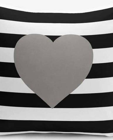 Povlak na polštář s příměsí bavlny Minimalist Cushion Covers Striped Grey, 45 x 45 cm