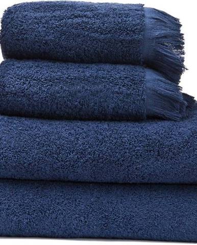 Sada 2 námořnicky modrých ručníků a 2 osušek ze 100% bavlny Bonami, 50 x 90 + 70 x 140 cm