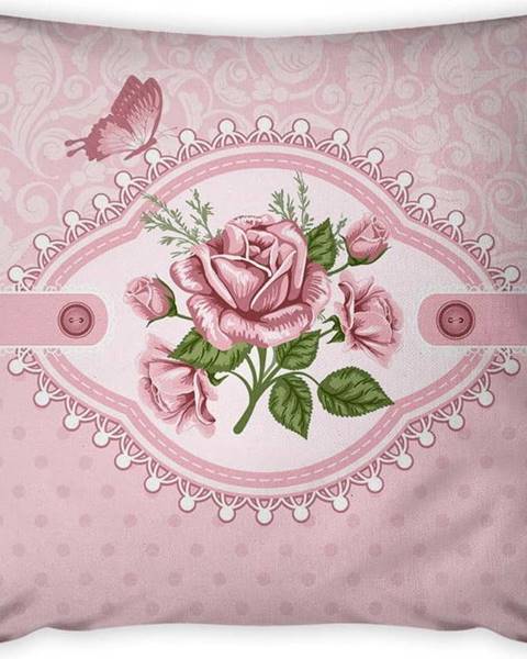 Povlak na polštář Vitaus Rustic Vintage Rosa Uno, 43 x 43 cm