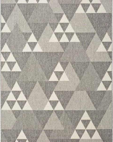 Universal Šedý venkovní koberec Universal Clhoe Triangles, 80 x 150 cm