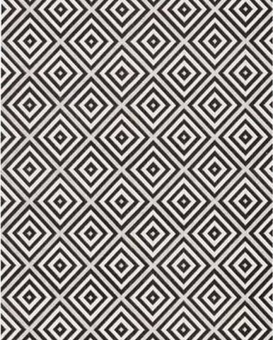 Černo-bílý venkovní koberec NORTHRUGS Karo, 80 x 200 cm