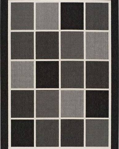 Černošedý venkovní koberec Universal Nicol Squares, 120 x 170 cm