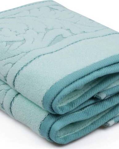 Sada 2 mentolově zelených bavlněných ručníků Sultan, 50 x 90 cm