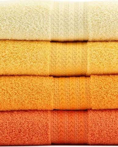 Sada 4 ručníků z bavlny Rainbow Daisy, 50 x 90 cm