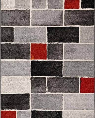 Šedo-červený koberec Universal Lucy Dice, 60 x 120 cm