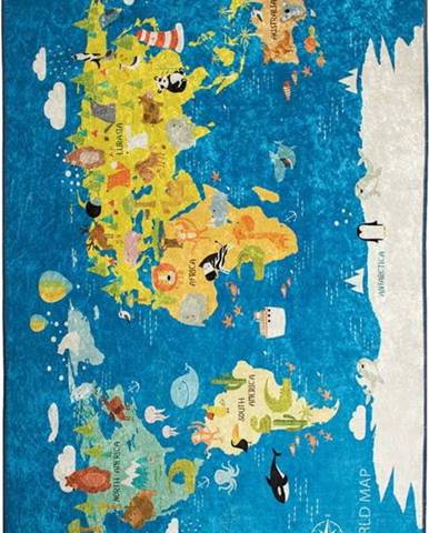 Dětský koberec World Map, 100 x 160 cm