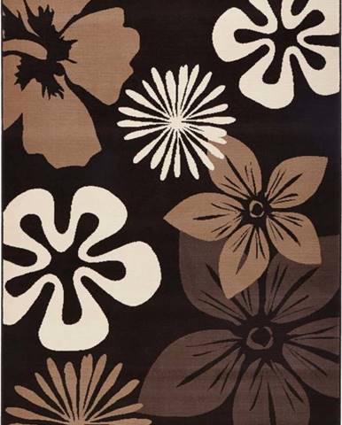Koberec Hanse Home Gloria Flower Brownie, 80 x 150 cm