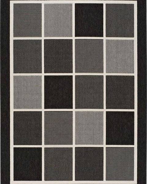 Universal Černošedý venkovní koberec Universal Nicol Squares, 80 x 150 cm