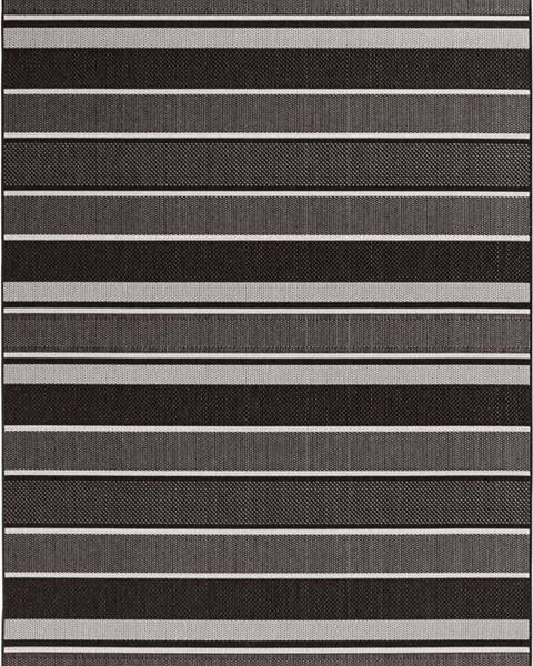 Bougari Černý venkovní koberec NORTHRUGS Strap, 160 x 230 cm