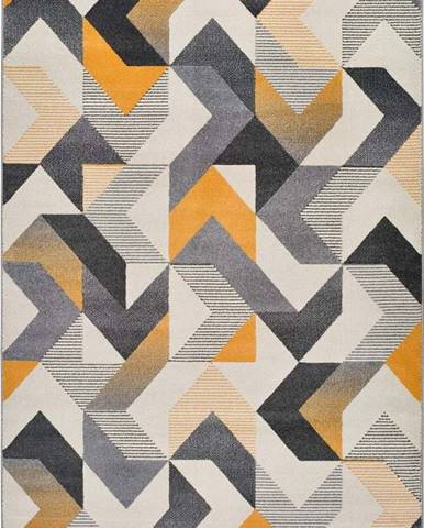 Oranžovo-šedý koberec Universal Gladys Abstract, 60 x 120 cm