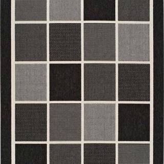 Černošedý venkovní koberec Universal Nicol Squares, 80 x 150 cm