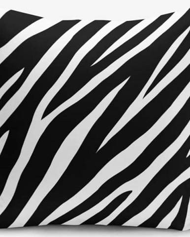 Černo-bílý povlak na polštář s příměsí bavlny Minimalist Cushion Covers Zebra, 45 x 45 cm