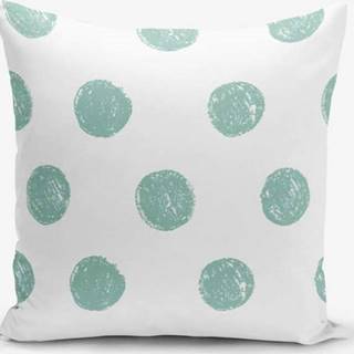 Povlak na polštář s příměsí bavlny Minimalist Cushion Covers Mind Green With Points, 45 x 45 cm
