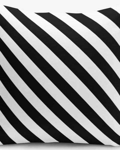 Minimalist Cushion Covers Černo-bílý povlak na polštář s příměsí bavlny Minimalist Cushion Covers Black White Seriti, 45 x 45 cm