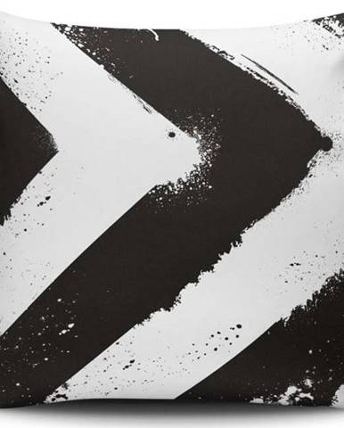 Černo-bílý povlak na polštář Calento Tassa, 45 x 45 cm