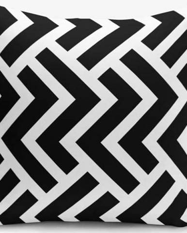 Černo-bílý povlak na polštář s příměsí bavlny Minimalist Cushion Covers Black White Geometric Duro, 45 x 45 cm
