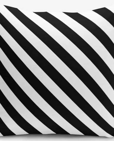 Černo-bílý povlak na polštář s příměsí bavlny Minimalist Cushion Covers Black White Seriti, 45 x 45 cm