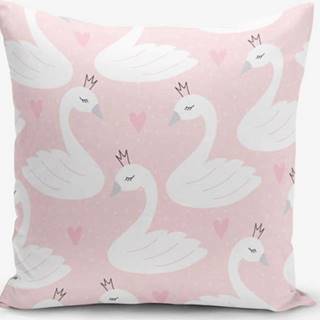 Povlak na polštář s příměsí bavlny Minimalist Cushion Covers Pink Puan Animal Theme, 45 x 45 cm