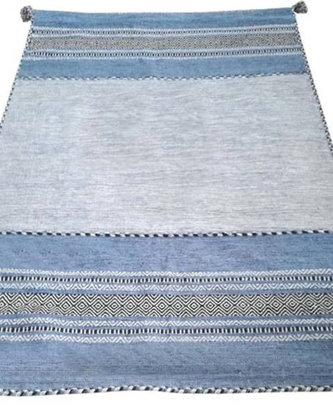 Webtappeti Modro-šedý bavlněný koberec Webtappeti Antique Kilim, 60 x 200 cm