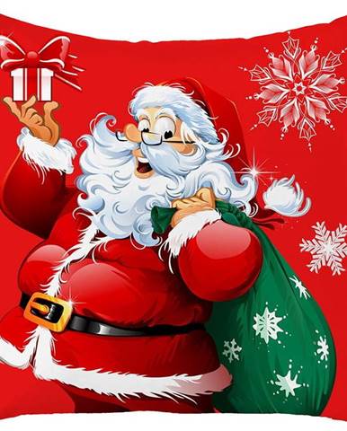 Červený vánoční povlak na polštář Mike & Co. NEW YORK Honey Christmas Santa Claus, 45 x 45 cm