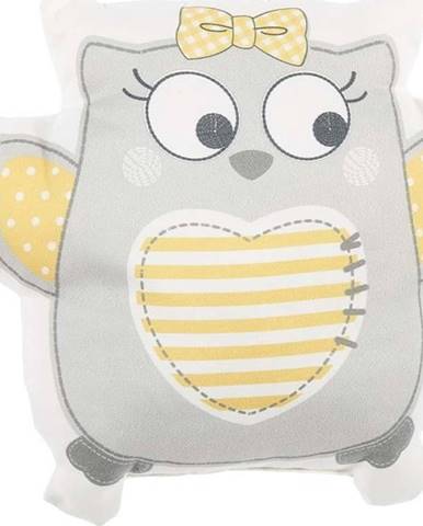 Šedý dětský polštářek s příměsí bavlny Mike & Co. NEW YORK Pillow Toy Owl, 32 x 26 cm