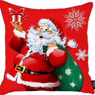 Červený vánoční povlak na polštář Mike & Co. NEW YORK Honey Christmas Santa Claus, 45 x 45 cm