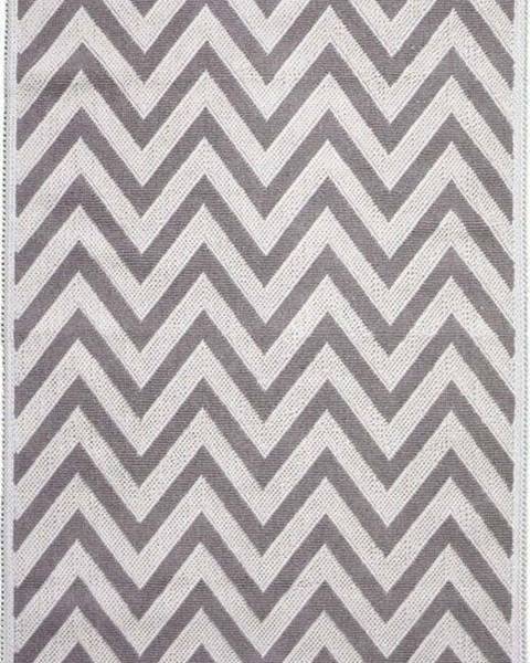 Vitaus Béžový bavlněný koberec Vitaus Zikzak, 100 x 150 cm