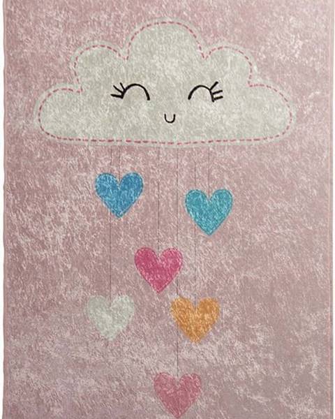 Chilai Růžový dětský protiskluzový koberec Conceptum Hypnose Baby Cloud, 140 x 190 cm