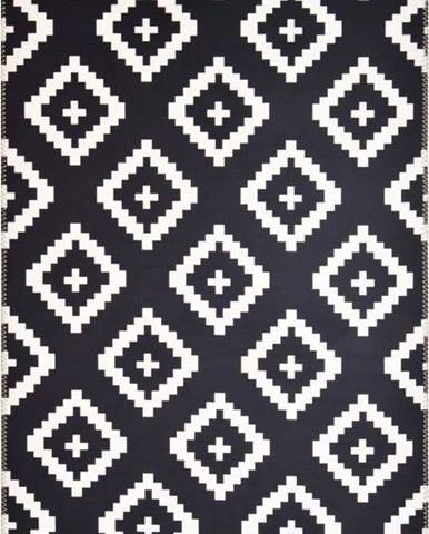 Černobílý koberec Vitaus Geo Winston, 50 x 80 cm