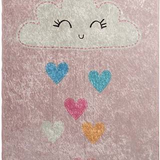 Růžový dětský protiskluzový koberec Conceptum Hypnose Baby Cloud, 140 x 190 cm