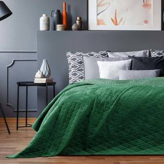 Zelený přehoz přes postel AmeliaHome Laila Jade, 220 x 240 cm