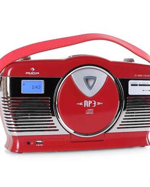Auna Auna RCD-70RE, retro rádio, FM, USB, CD, baterie