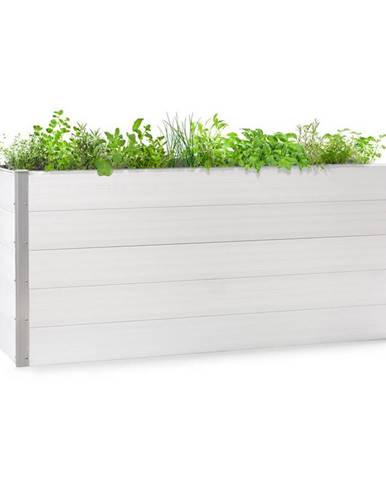 Blumfeldt Nova Grow, zahradní záhon, 195 x 91 x 100 cm, WPC, dřevěný vzhled, bílý