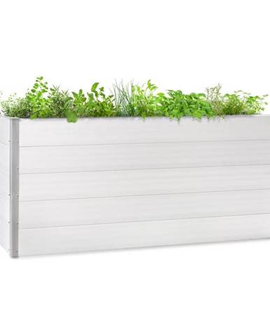 Blumfeldt Nova Grow, zahradní záhon, 195 x 91 x 50 cm, WPC, dřevěný vzhled, bílý