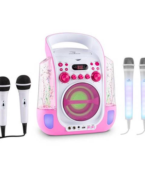 Auna Auna Kara Liquida BT růžová barva + DAZZLE mikrofonní sada, karaoke zařízení, mikrofon, LED osvětlení