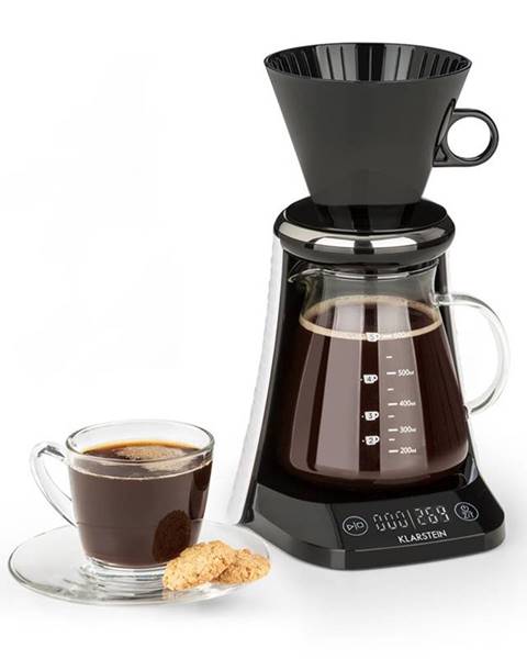 Klarstein Klarstein Craft Coffee, kávovar, váha, časovač, nástavec s filtrem, 600 ml, černý/bílý