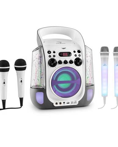 Auna Kara Liquida šedá barva + DAZZLE mikrofonní sada, karaoke zařízení, mikrofon, LED osvětlení