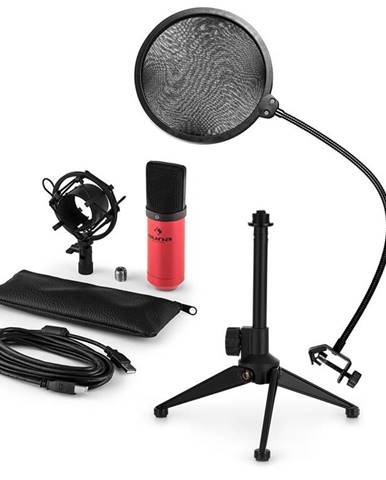 Auna MIC-900RD V2, USB mikrofonní sada, kondenzátorový mikrofon + pop-filter + stolní stativ