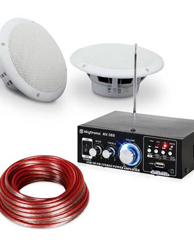 Electronic-Star 4-dílná sada terasového a koupelnového zesilovače s reproduktory, 5 ", Speaker Sound Set 5" voděodolné