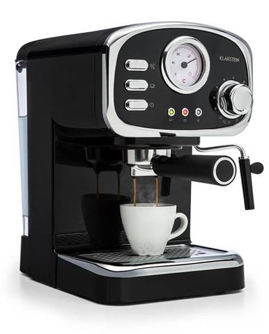 Klarstein Espressionata Gusto, espresso kávovar, 1100 W, tlak 15 bar, černý
