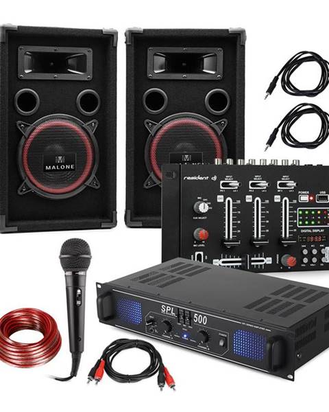 Electronic-Star Electronic-Star DJ-14 BT, DJ PA set, PA zesilovač, BT mixážní pult, 2 x reproduktor, karaoke mikrofon