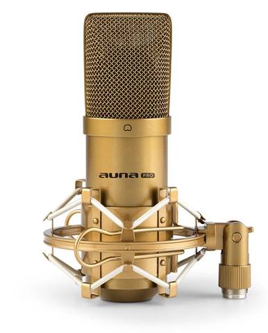 Auna Pro MIC-900G, USB kondenzátorový mikrofon, studiová kardioidní charakteristika, zlatá barva
