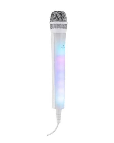 Auna Auna Kara Dazzle, karaoke mikrofon, LED světelný efekt, bílý