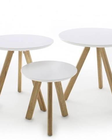 Konfereční stolek - dřevěný konferenční stolek modun - set 3 kusů