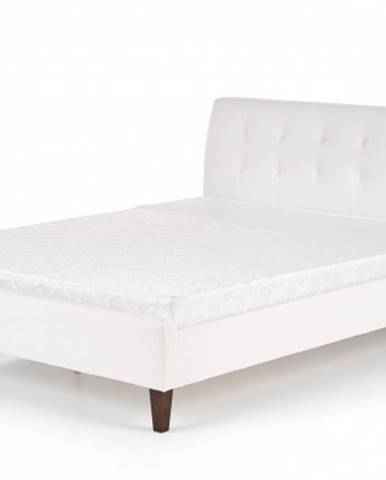 čalouněná postel kirsty 160x200, bílá, vč. roštu, bez matrace