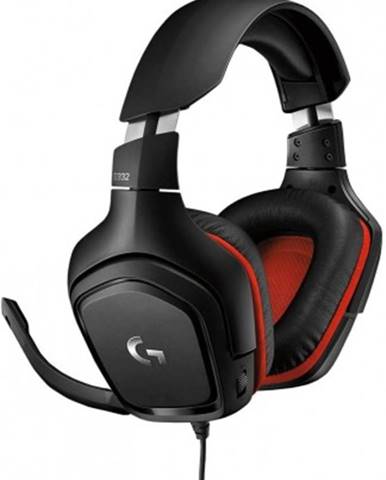 Sluchátka přes hlavu headset logitech g332, herní, černá/červená