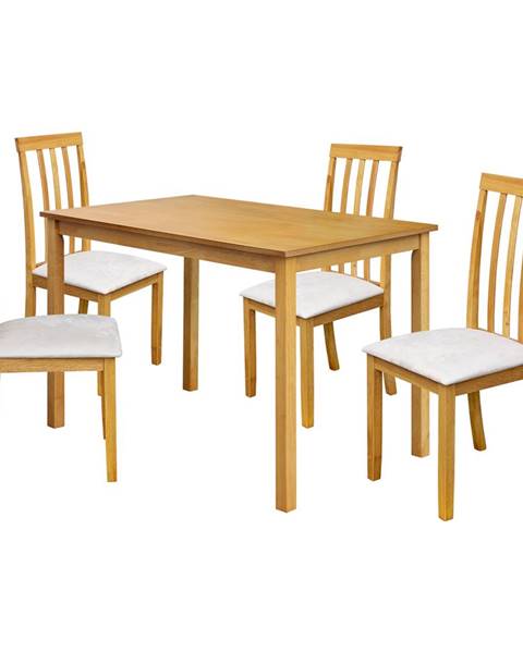 IDEA Nábytek Stůl + 4 židle MALAGA lak javor