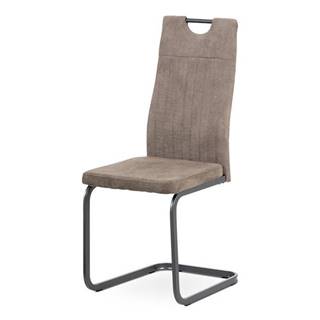 Jídelní židle DCL-462 LAN3, lanýžová látka/šedý kov